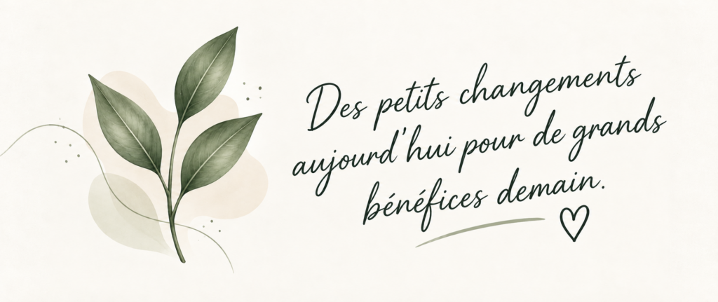 Des petits changements aujourd’hui pour de grands bénéfices demain.